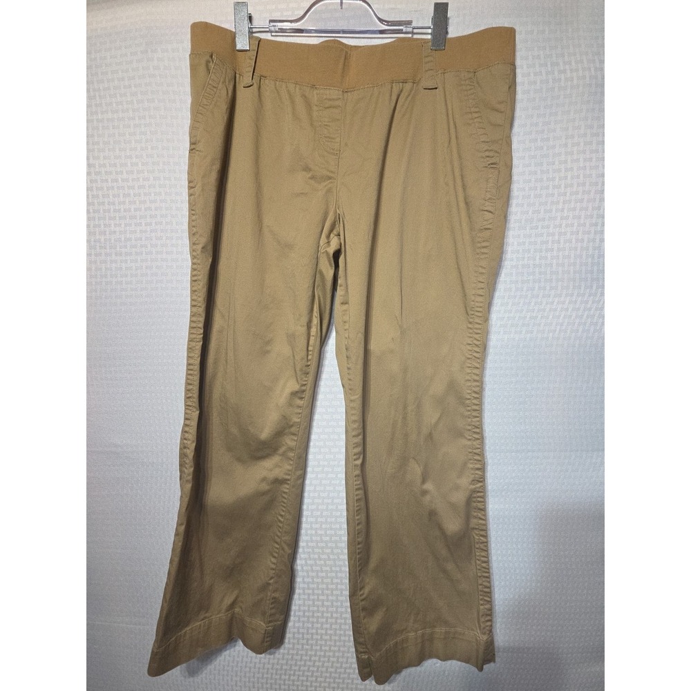 Announcements Maternity Pants XL 16/18 Mesquite Tan Stretch Cotton Full Length‎
